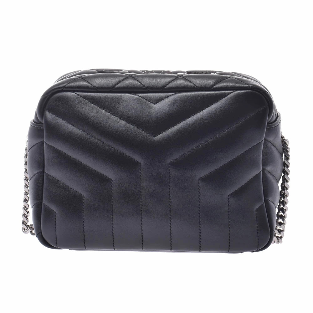 SAINT LAURENT Chain Shoulder Bag Black Calfskin